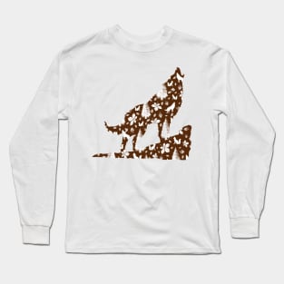 Winter Wolf and Fox Nature Pattern Long Sleeve T-Shirt